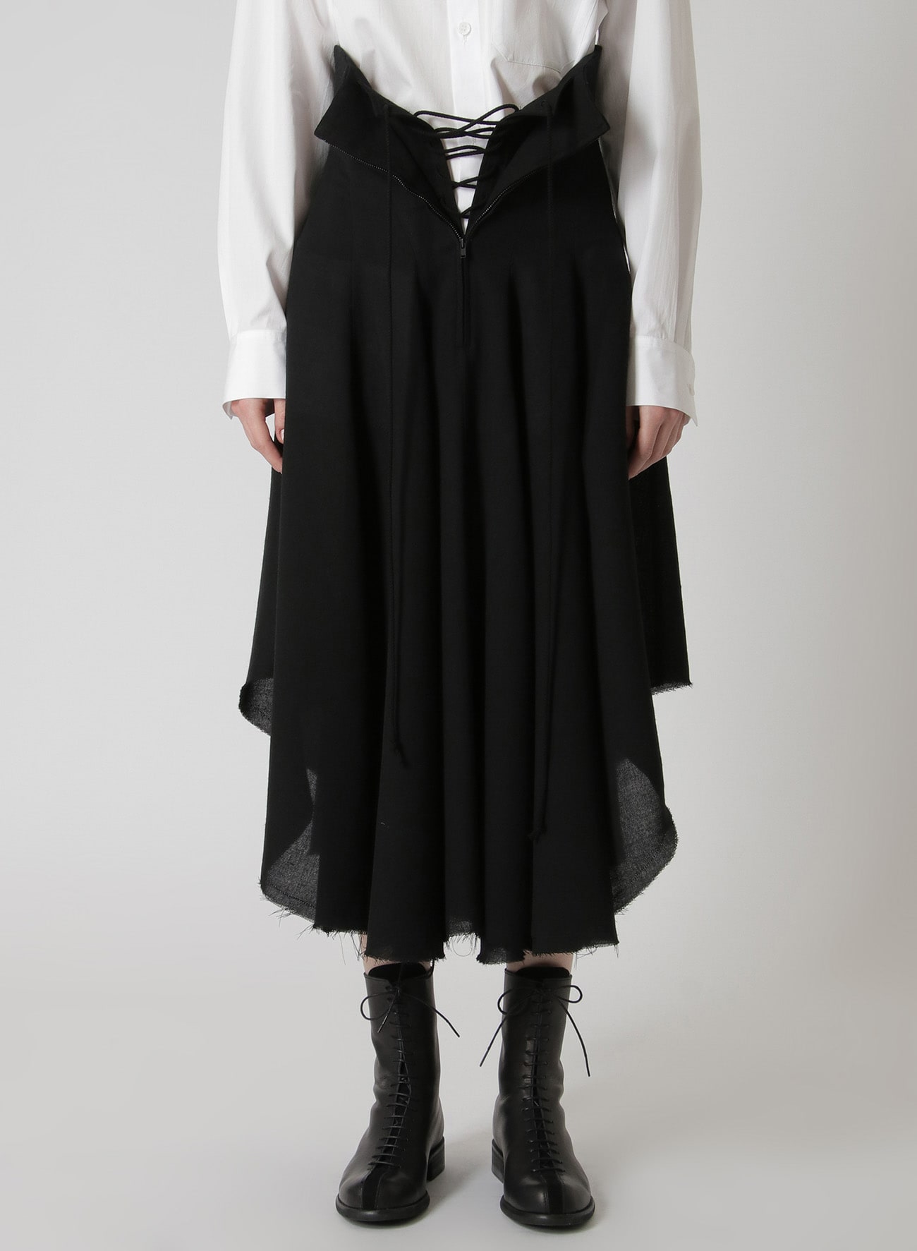 RAYON LACE-UP DETAIL SKIRT(XS Black): Vintage｜Special Price｜THE