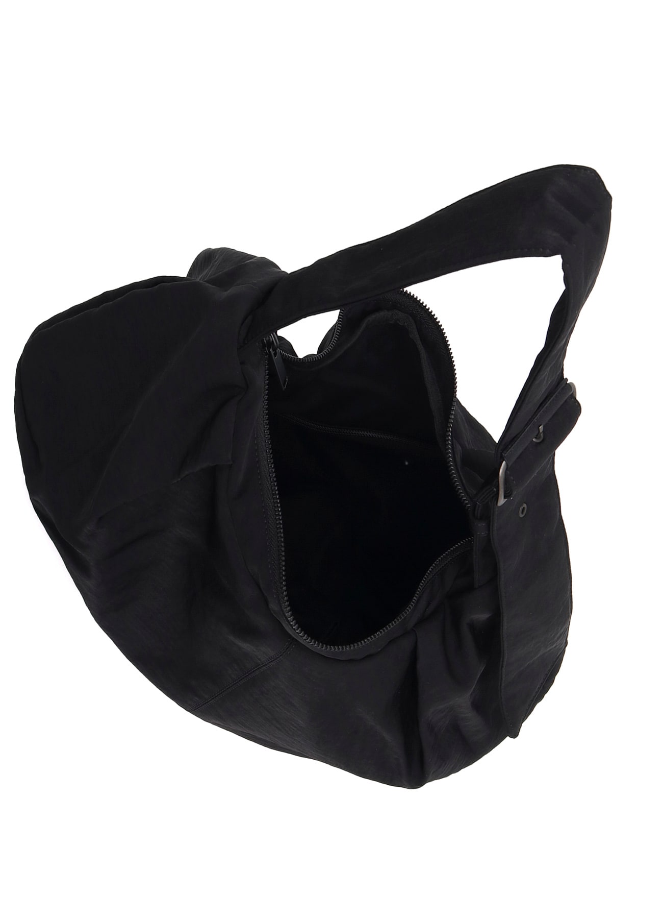 NYLON WASHER TWILL GYOZA-STYLE BAG(FREE SIZE Black): Y's｜THE SHOP