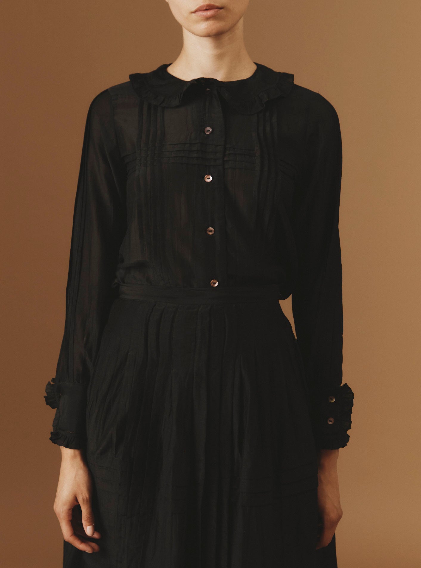 ZULAIKA Black Cotton Silk Blouse - Thierry Coslon – Thierry Colson