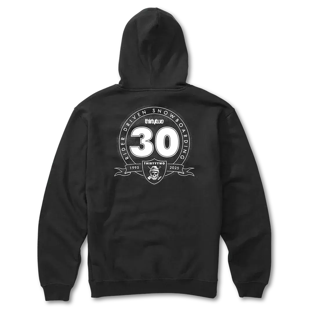 30 Year Screen Pullover Hooded Fleece Black | thirtytwo US