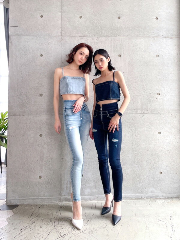 GYDA ジェイダ デニム パンツ おしゃれ かわいい ハイウエスト