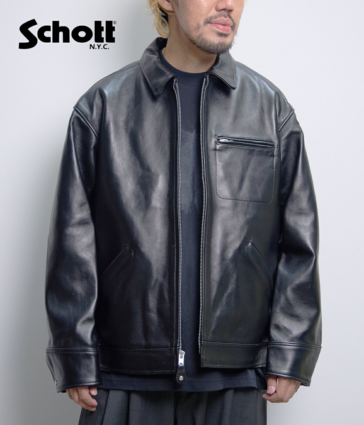 楽天市場】schott ラムレザー トラックジャケットの通販