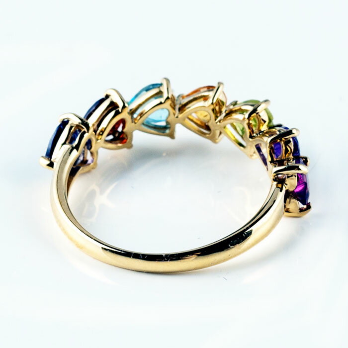 楽天市場】K18 アミュレット リング 指輪 ハート ロードライト