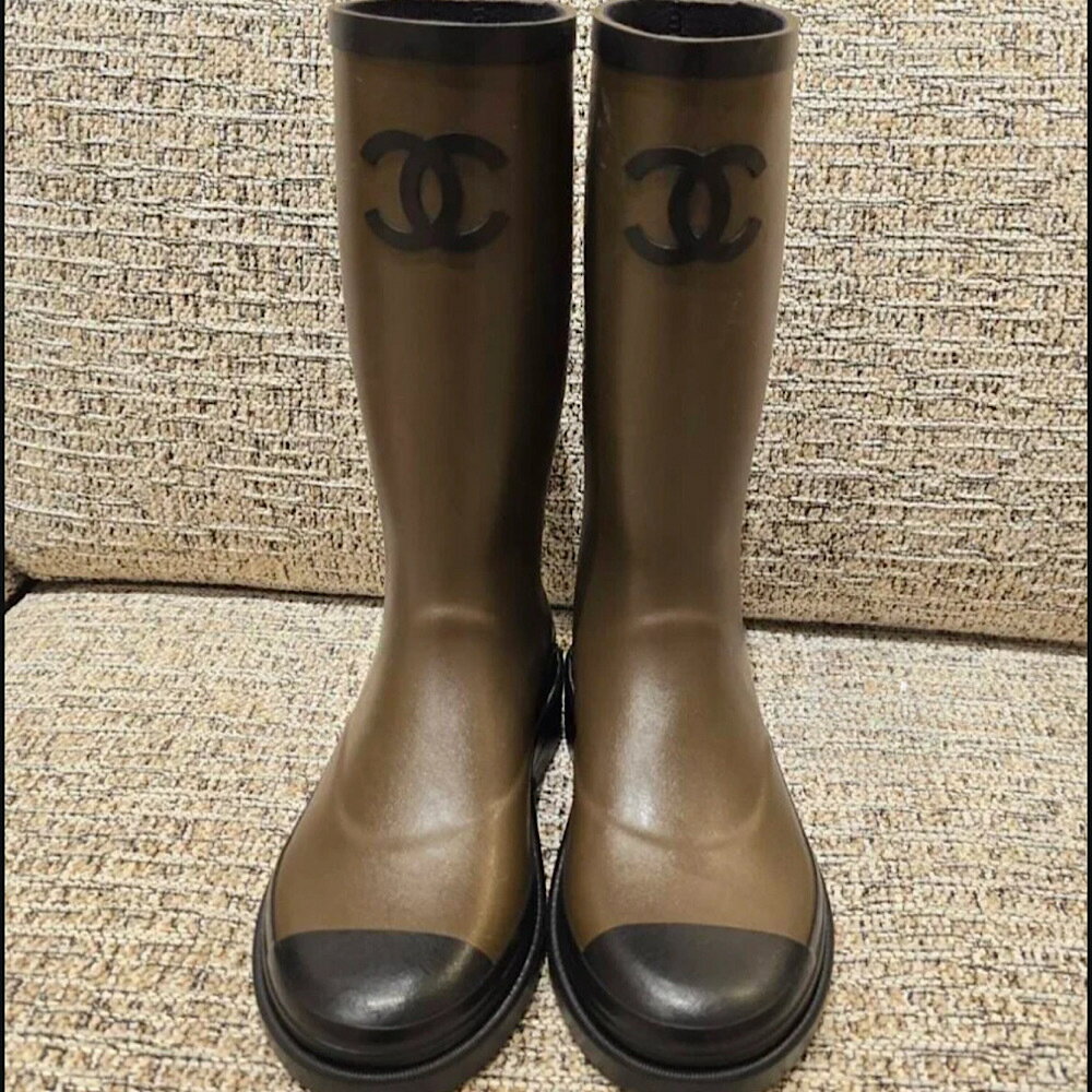 楽天市場】シャネル レイン ブーツ カメリアの通販