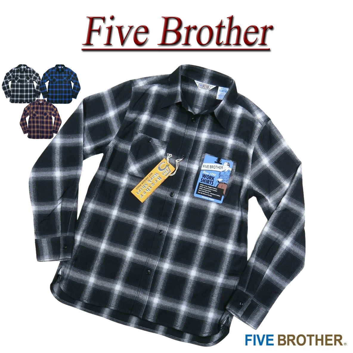 楽天市場】ファイブブラザー ネルシャツ タグの通販