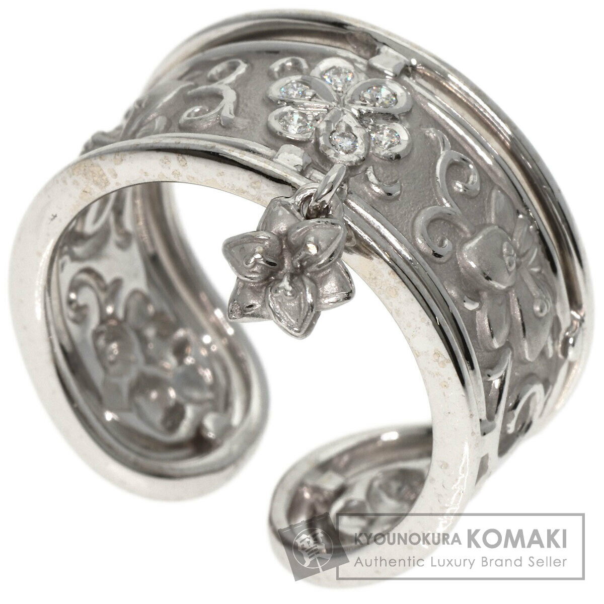 カレライカレラ 薔薇一文字リング 750WG カレライカレラ ローズ 750YG