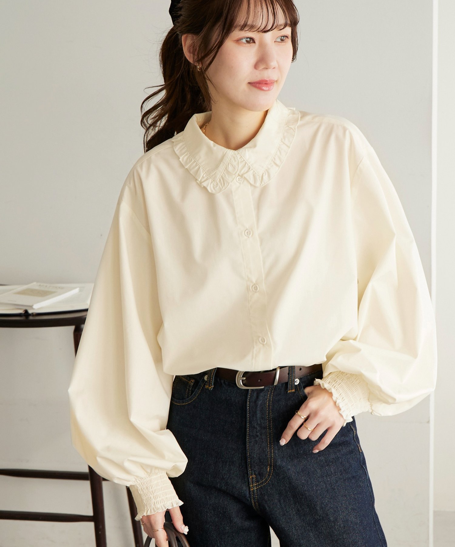 楽天市場】フリルカラー ブラウスの通販