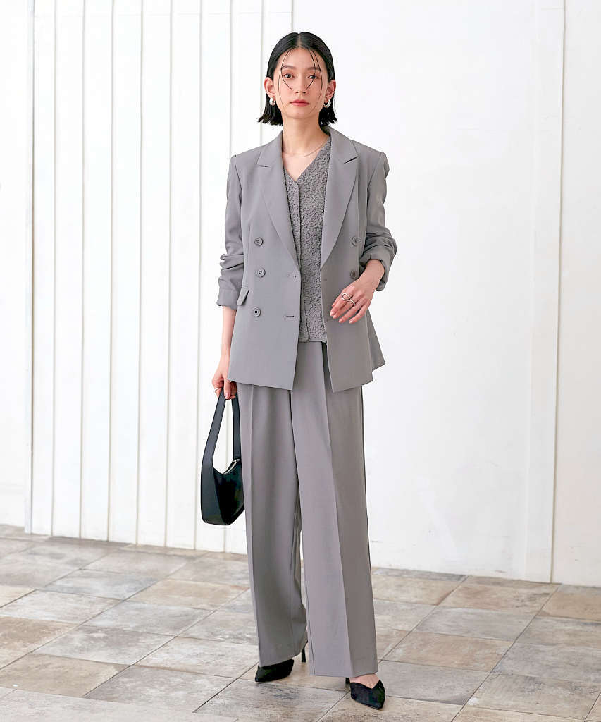 楽天市場】ワイドパンツ タック（スーツ・セットアップ｜レディース