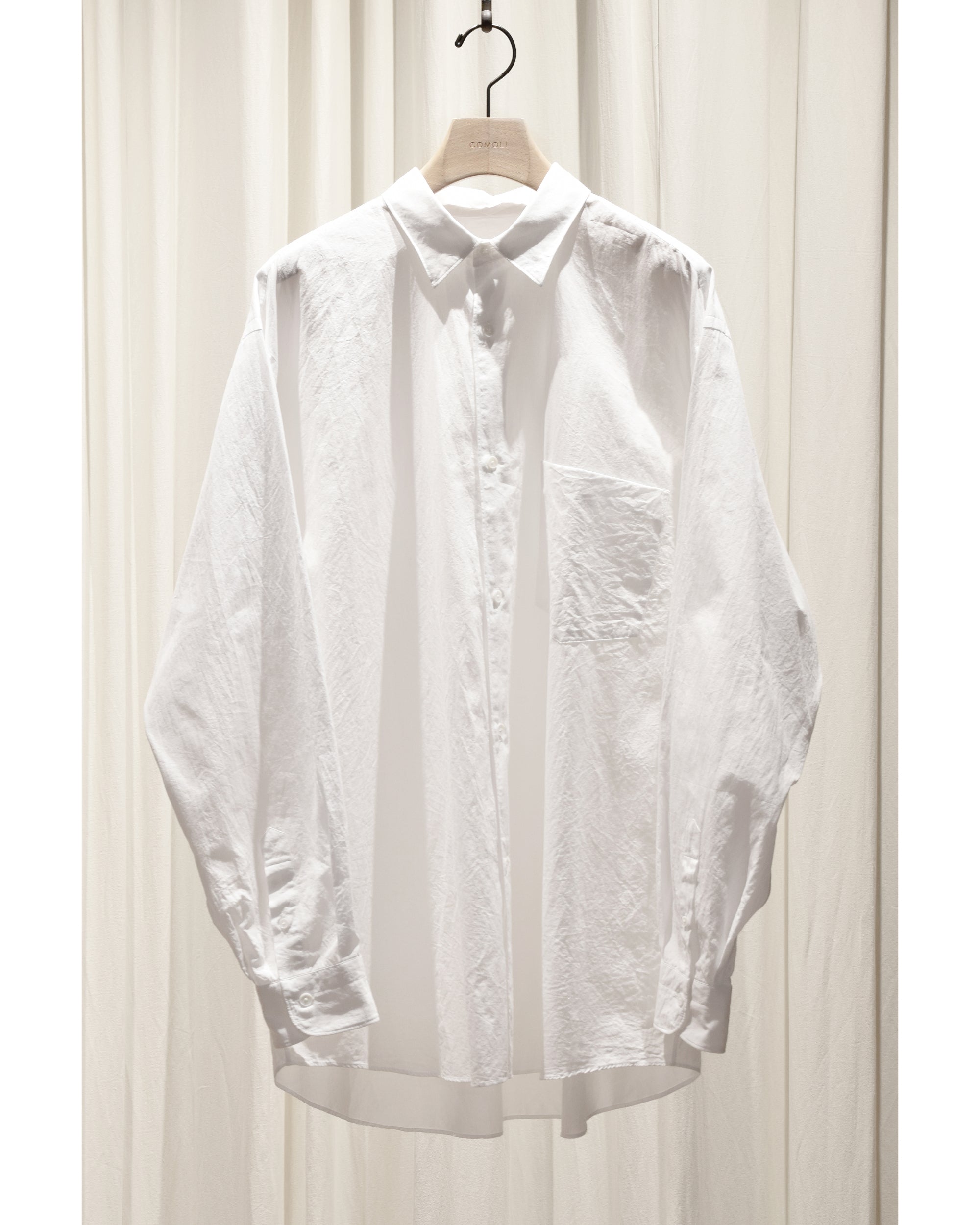 試着のみ 22ss コモリ シャツ バンドカラー 白 comoli 【公式通販】