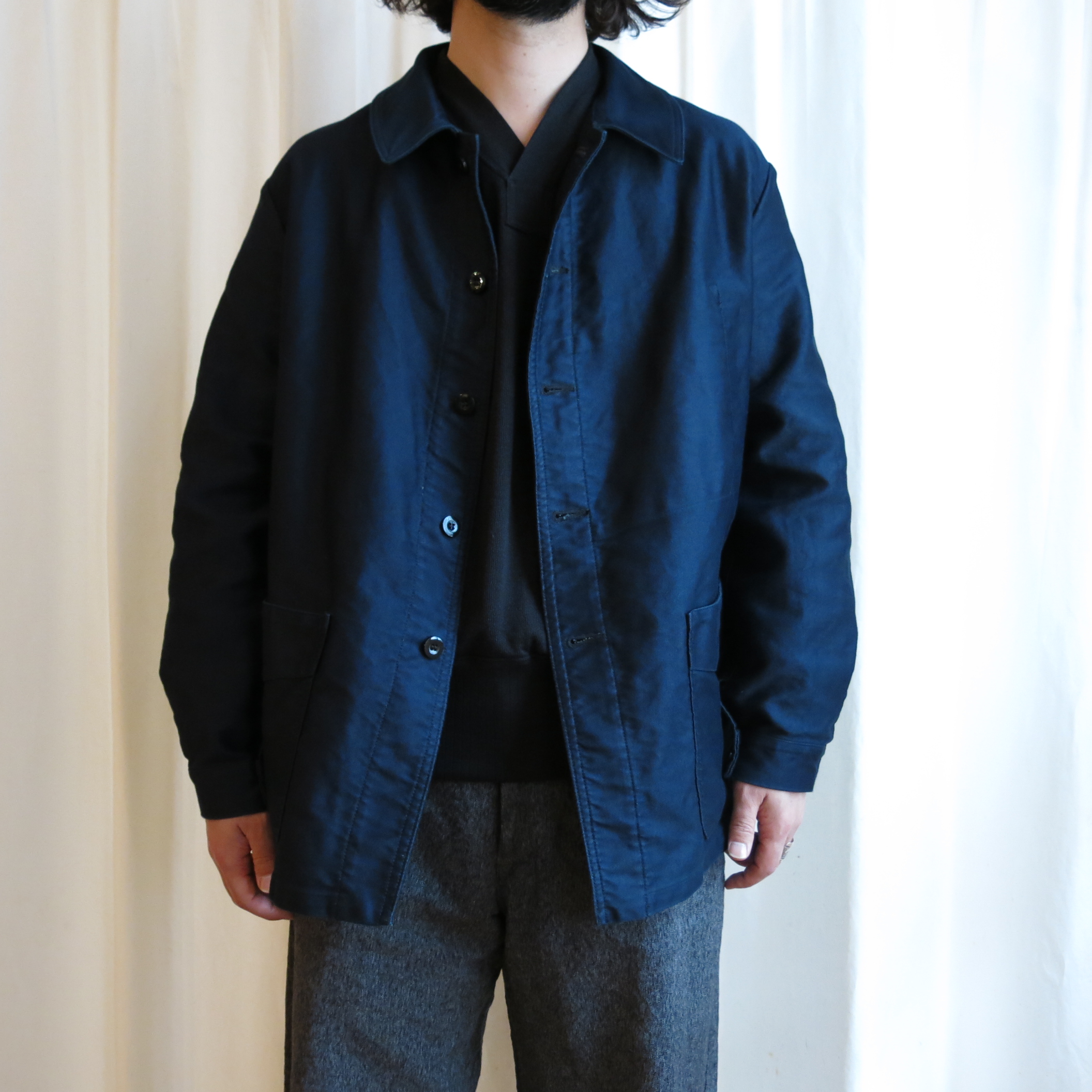 OUTIL / black indigo moleskin / veste thiers | TIBETAN MARKET