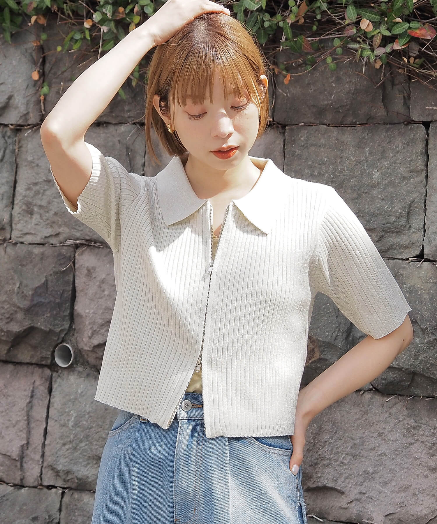 tiptop+pocket ティップトッププラスポケット / ダブルジップ半袖リブ