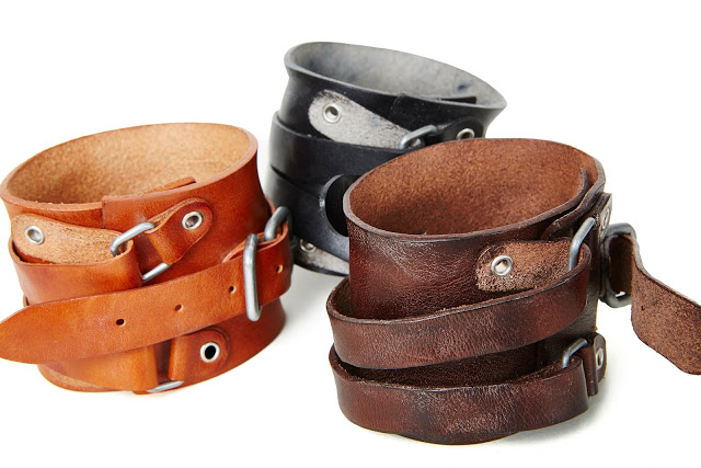 PEEL&LIFT leather wrist strap レザーリストバンド・black - tity