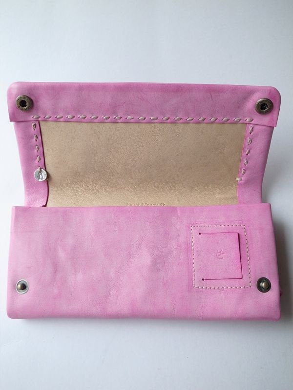 ebagos エバゴス ショルダーレザーソフト長財布 ピンク - tity