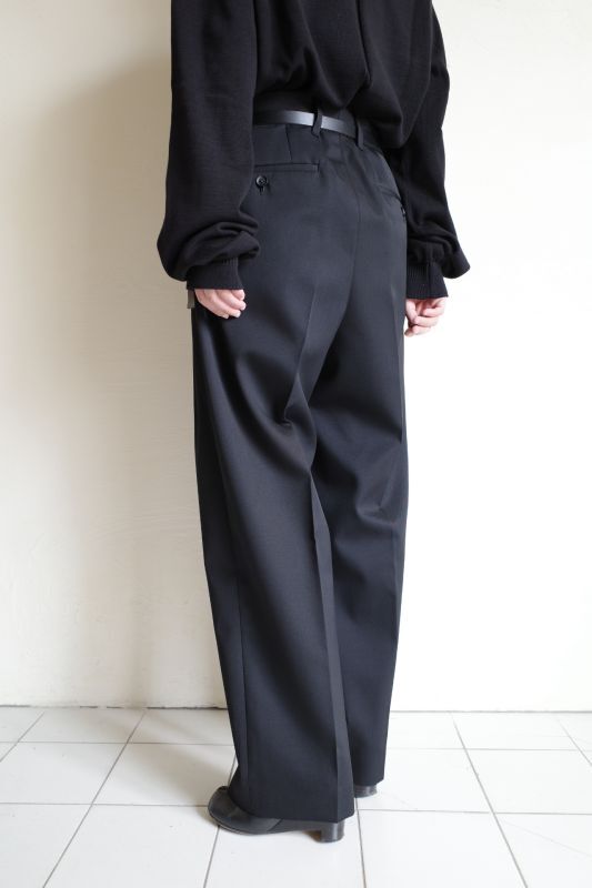 stein EX WIDE TAPERED BARE ZIP TROUSERS・BLACK - tity
