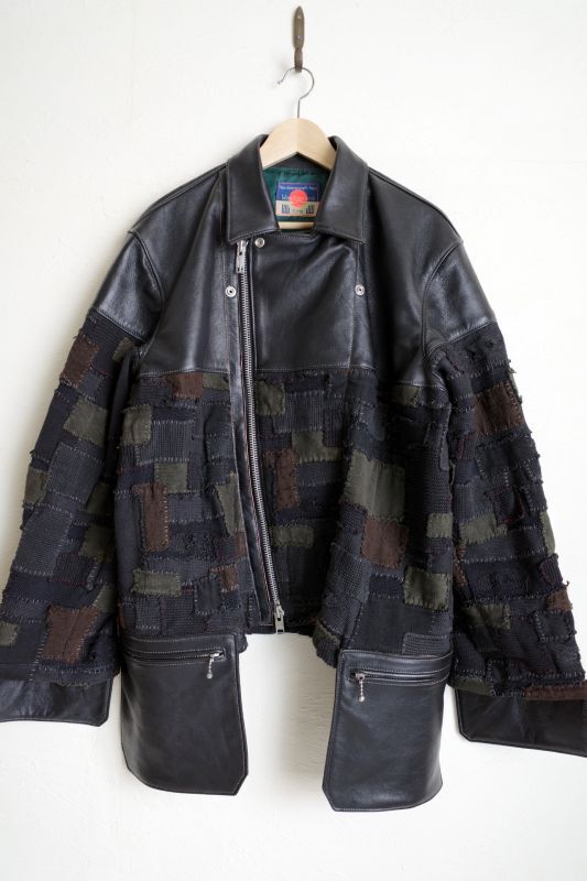 black means クラストライダースジャケット - tity