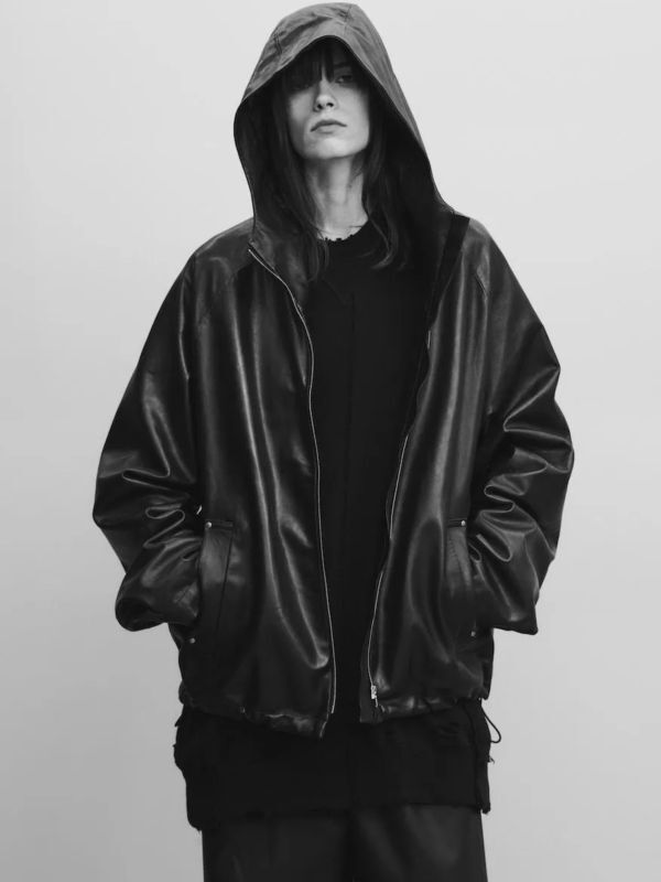 stein LEATHER HOODED SHORT JACKET・BLACK - tity