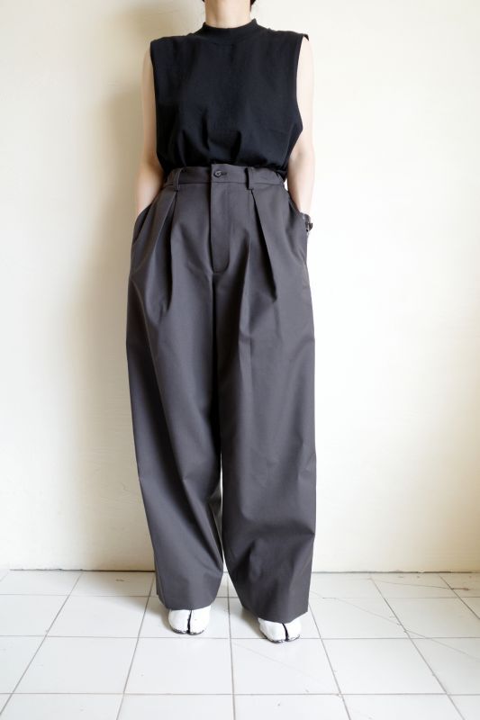 ssstein WIDE EASY TROUSERS・GREY KHAKI - tity