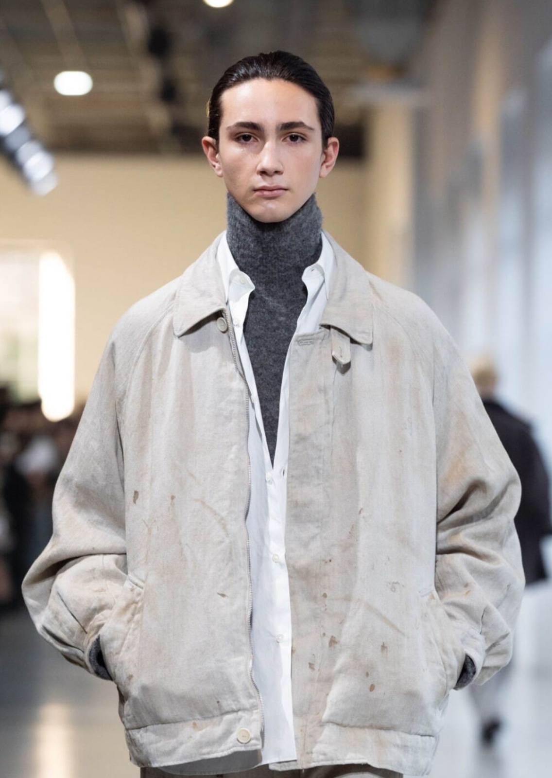 ssstein HEAVY LINEN HERRINGBONE ZIP JACKET・NATURAL - tity