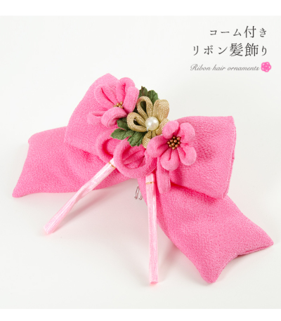 BABY リボンコーム 〜ロザリオの誓い〜 ピンク Rose Lace Ribbon Comb