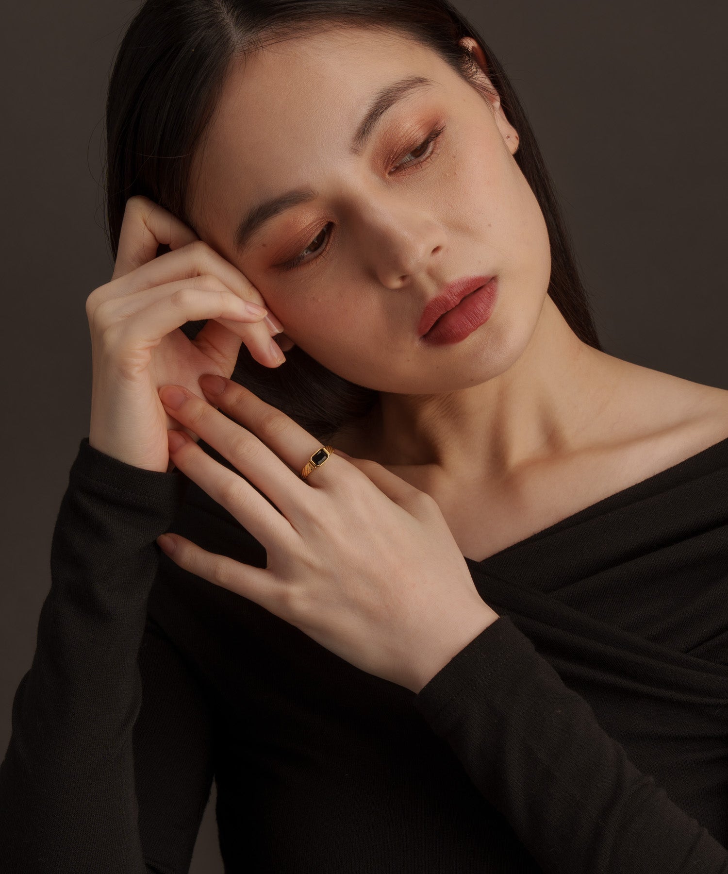 ヴィンテージストーンリング【Gold×Black】 | tok