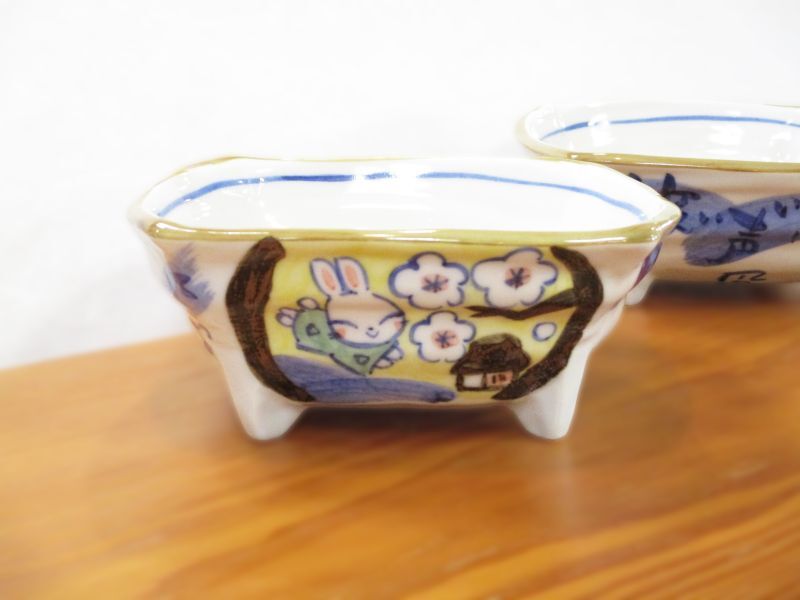 夕立窯 幸せうさぎ おまかせ鉢ペア - 土岐陶器本店