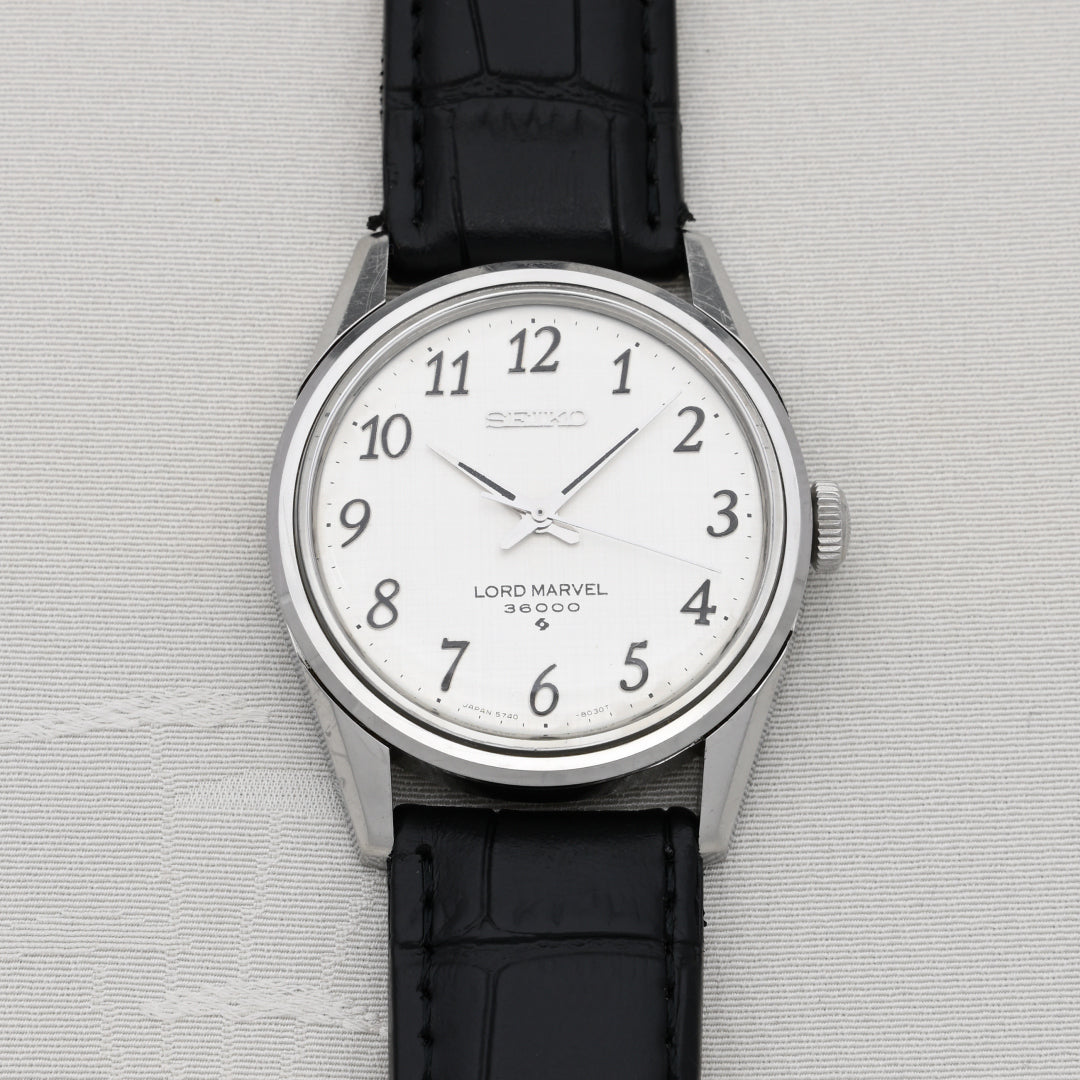 セイコー ロードマーベル 36000アラビア数字 シルバーダイヤル 手巻き