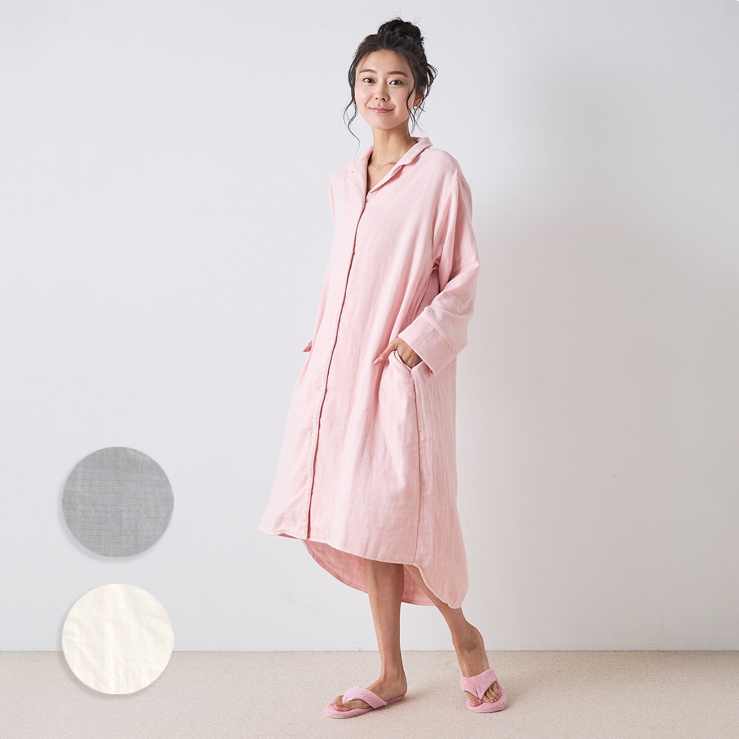 cococi beauty』 クレール あったかガーゼパジャマワンピース – タオル