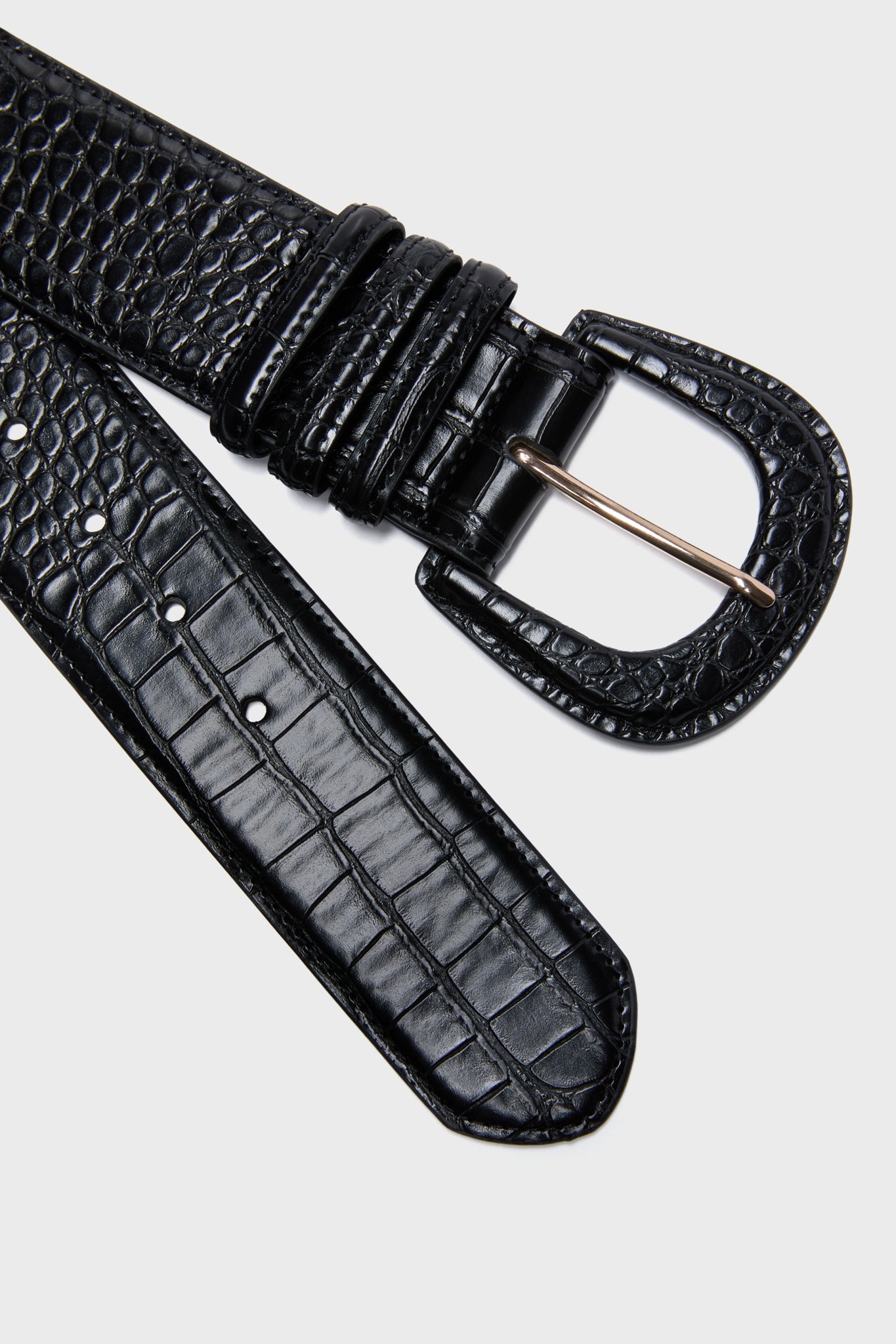 Black Croc-Embossed Waist Belt | Tuckernuck Accessories