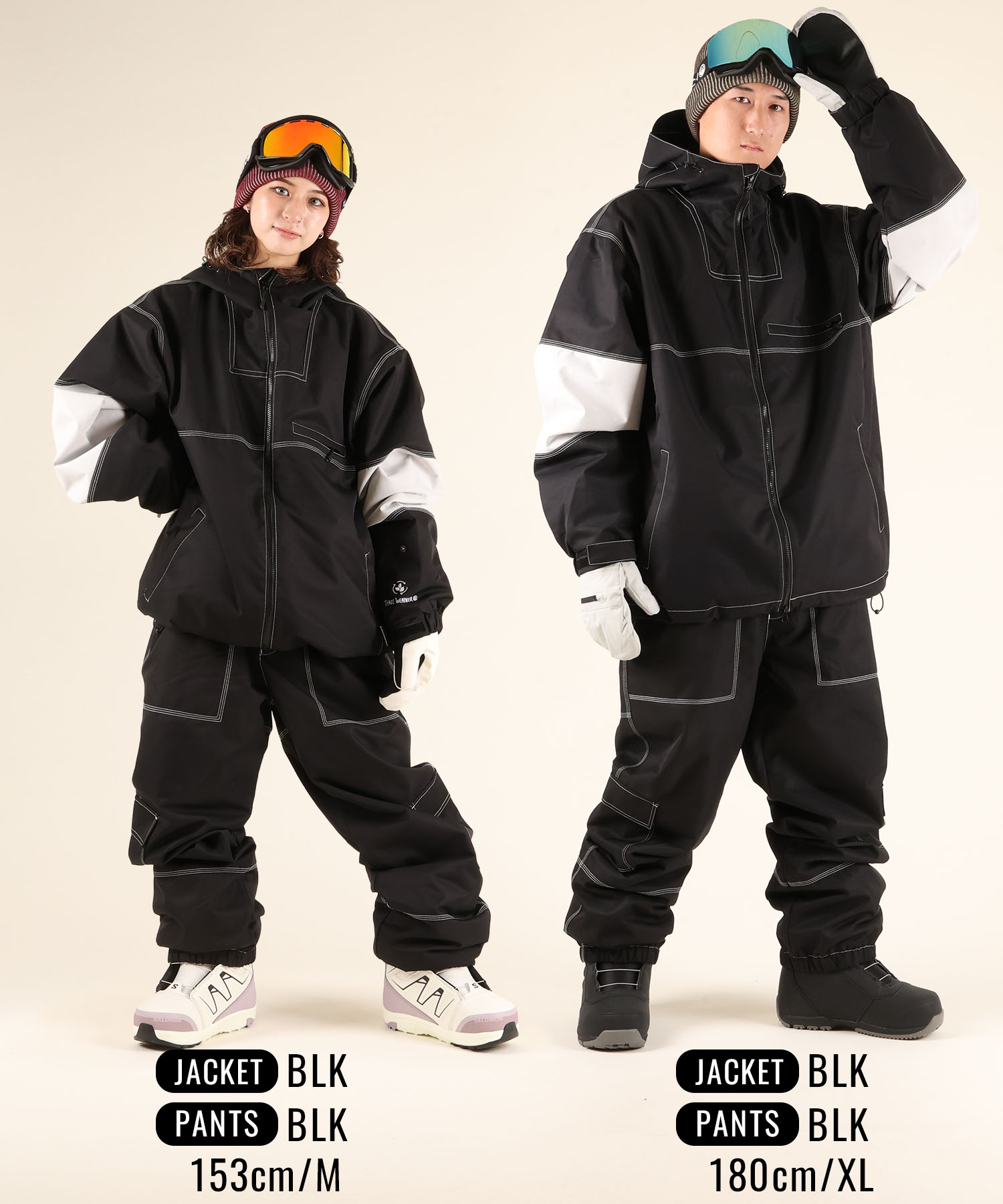 楽天市場】スノボウェア 2点セット ユニセックス THREEWEATHER スリー