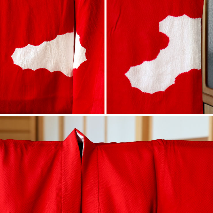 楽天市場】お宮参り 女の子 初着 産着 雲取りに鶴 赤色 正絹 一つ身