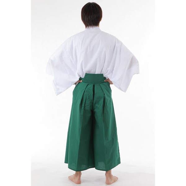 楽天市場】カラー袴 緑・上衣付セット グリーンxホワイト 男女兼用