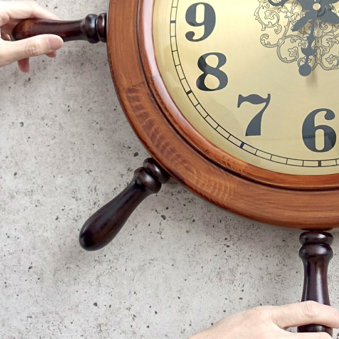楽天市場】アンティーク 舵輪 ハンドル 掛け時計 おしゃれ 船 舵