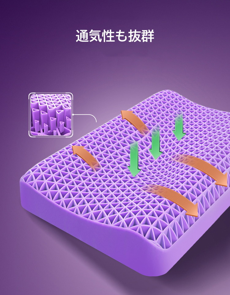 楽天市場】枕 まくら ジェル TPE ジェルピロー ウェーブ パープル