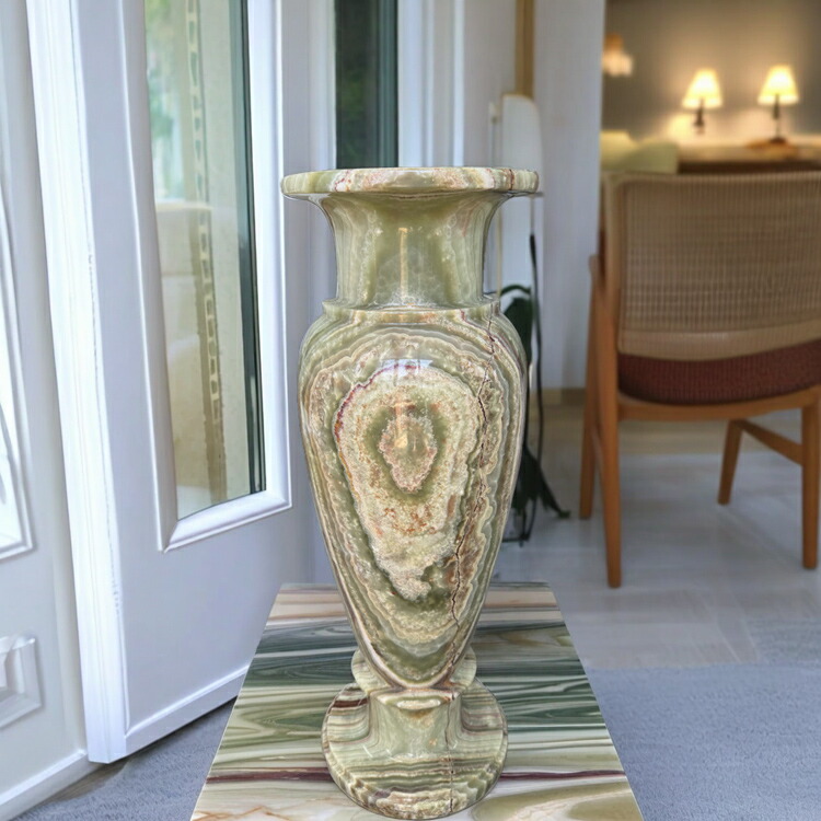 楽天市場】オニックス 花瓶 B オニキス インテリア 飾り壺 天然石