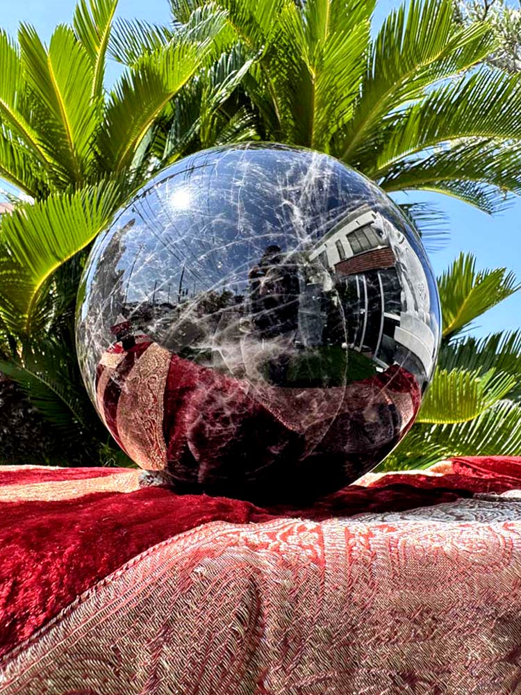 楽天市場】希少 超特大 黒水晶 モリオン 丸玉 球体 珠 直径約19cm 約