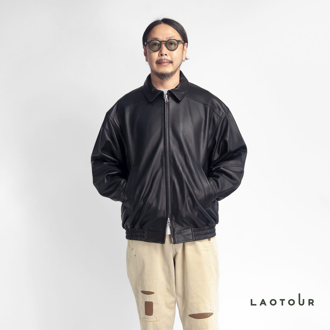 楽天市場】【セール価格】LAOTOUR 本革 ラムレザー フライトジャケット