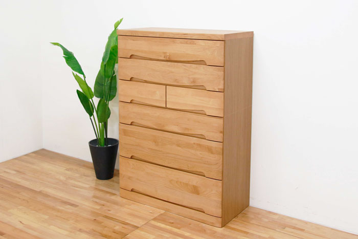 楽天市場】チェスト 完成品 タンス 幅90 6段 奥行44 アルダー 無垢材