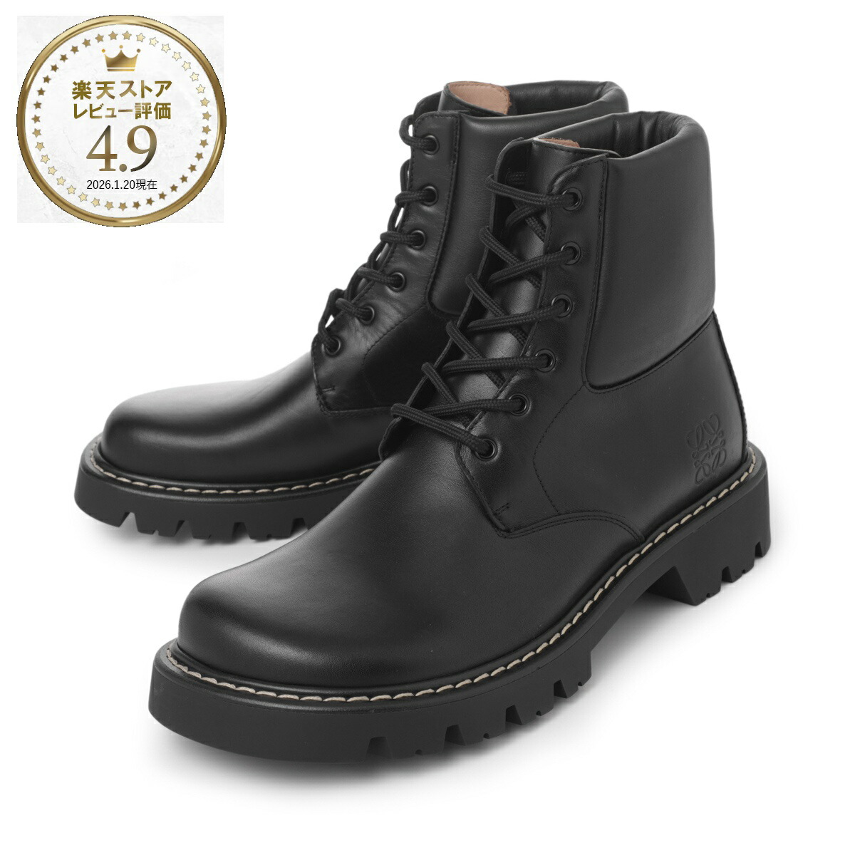 楽天市場】ロエベ LOEWE レースアップブーツ アンクルブーツ ブラック