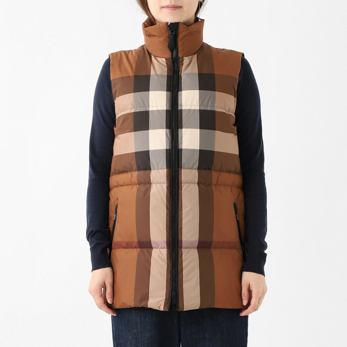 楽天市場】バーバリー BURBERRY ダウンベスト ブラウン レディース