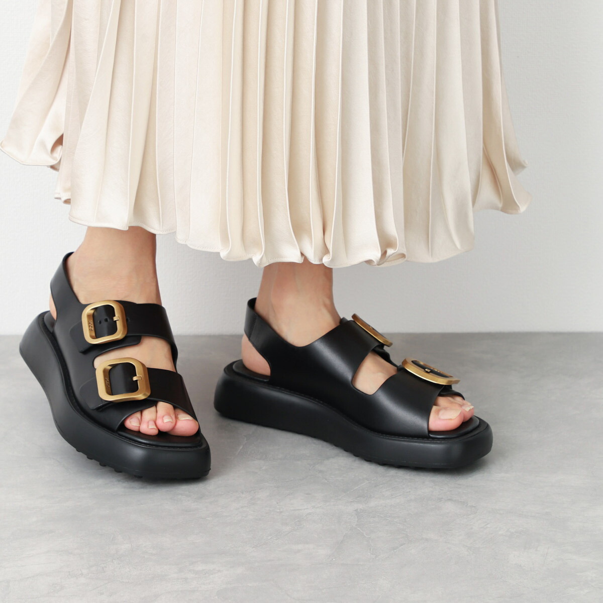 楽天市場】トッズ TODS サンダル ブラック レディース 大きいサイズ