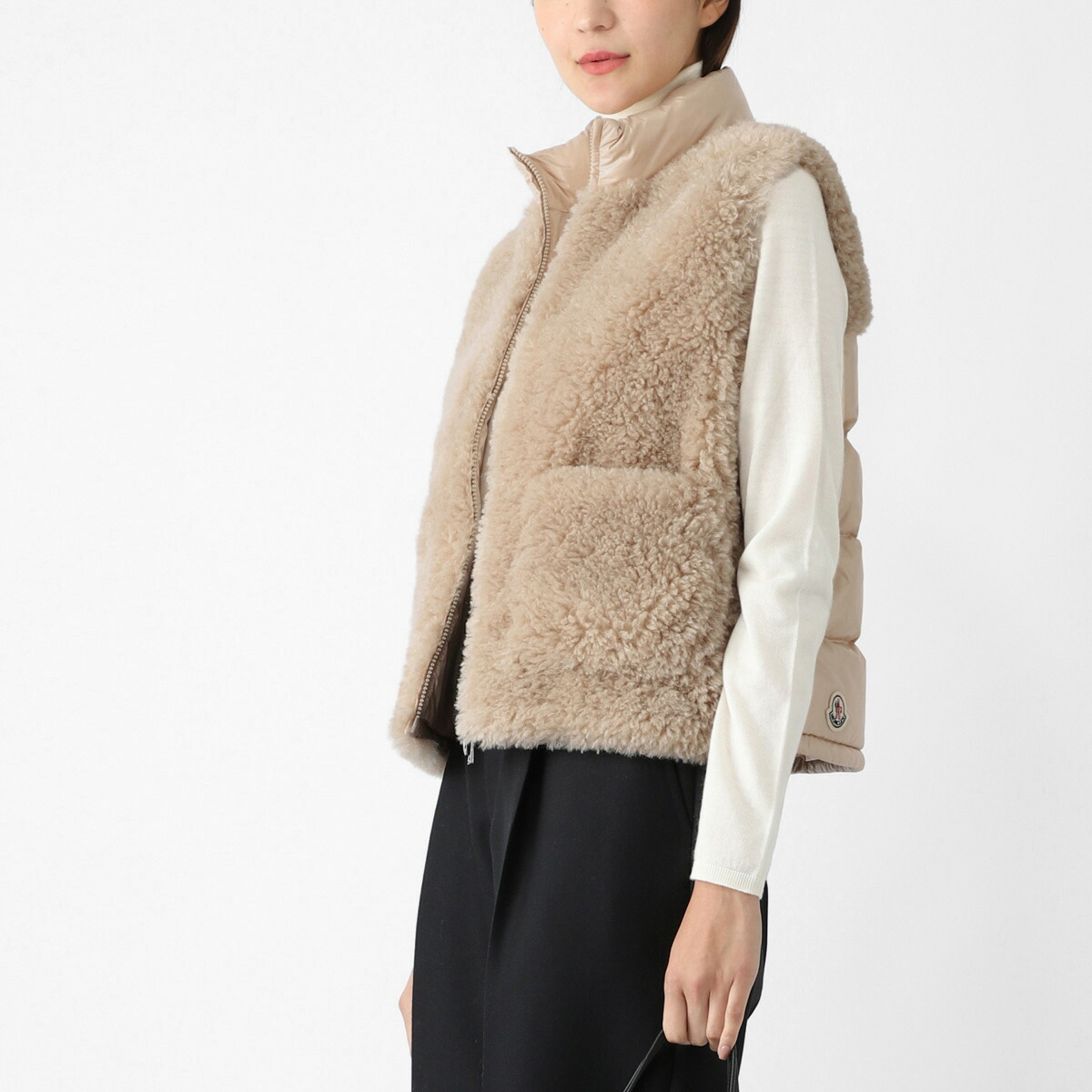 楽天市場】モンクレール MONCLER ダウンベスト ベージュ レディース