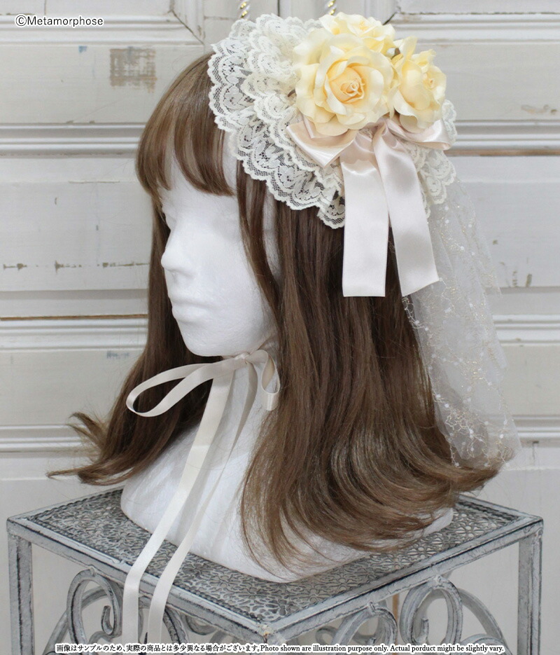 楽天市場】メタモルフォーゼ ローズリボン円形ヘッドドレス 【ロリータ