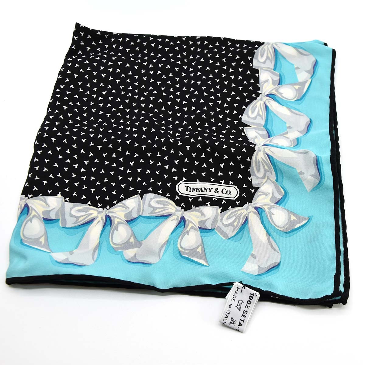 楽天市場】質屋 TIFFANY & Co. ハンカチ ティファニー リボン 黒
