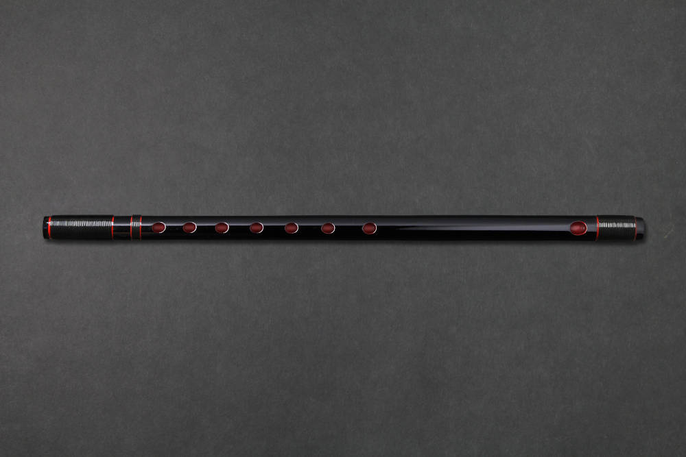 楽天市場】【篠笛】獅子田 竹渓 塗 両巻 黒 ビニール巻 赤・黒【一〜十