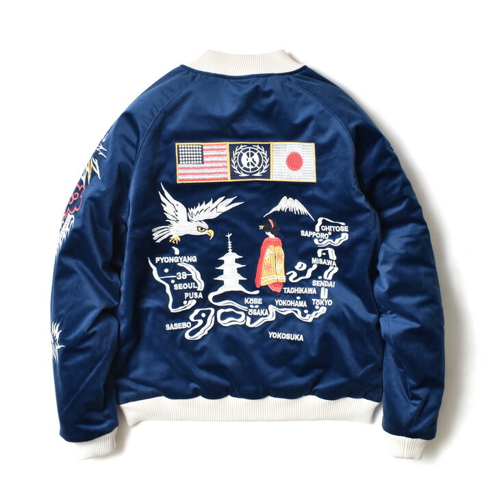 楽天市場】スカジャン メンズ 別珍 | M~2XL 日本地図 龍 ミリタリー