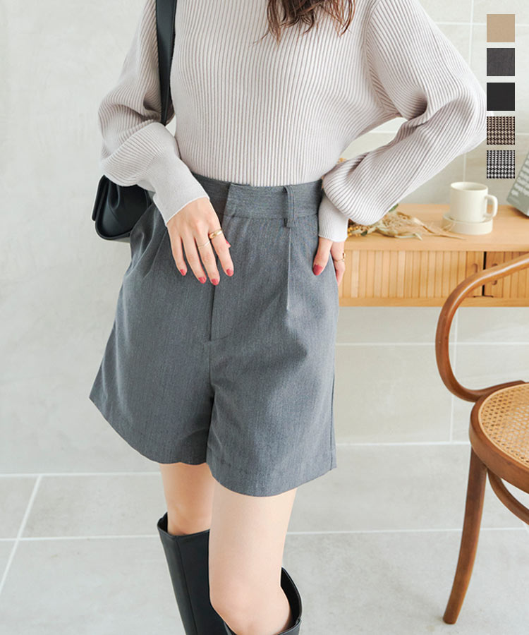 楽天市場】タック ショートパンツ ハーフパンツ レディース タック