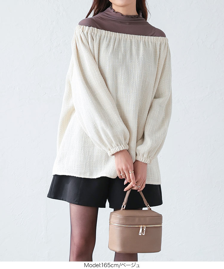 楽天市場】2wayツイードチュニックブラウス [C6524] レディース