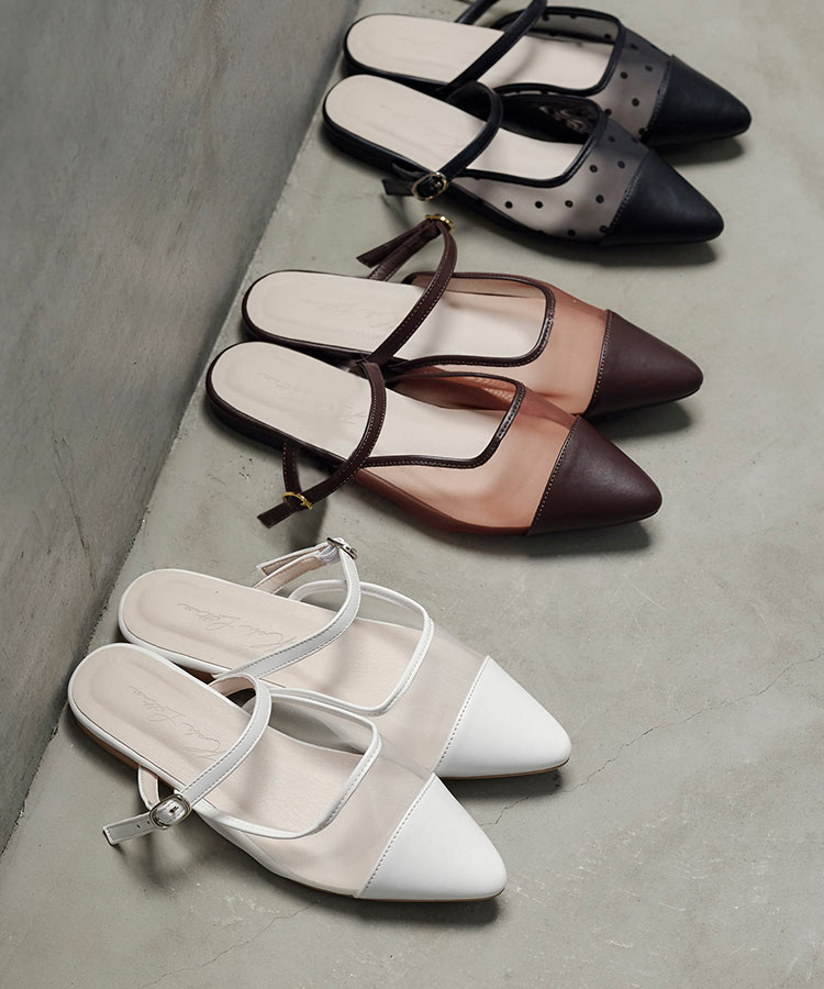 楽天市場】甲ストラップシアーミュール [I2527] レディース パンプス