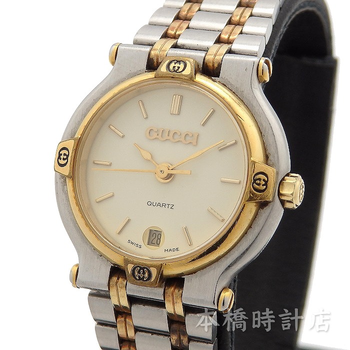 楽天市場】グッチ GUCCI 9000L レディース アイボリー 機械点検・電池