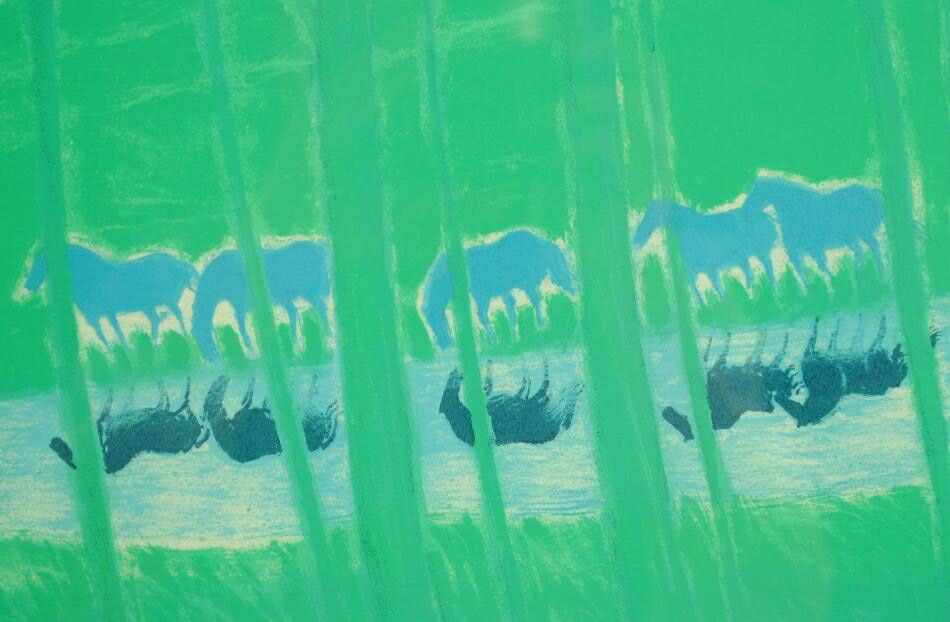 楽天市場】アンドレ・ブラジリエ 水辺の馬の群れ 馬 絵画 リトグラフ